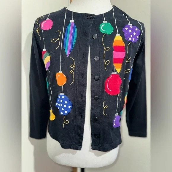 Bechamel Holiday Spirit Button Up Cardigan Vintage Sweater Size Small - Picture 6 of 14